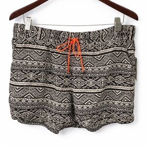 Style Me Black & White Tribal Print Drawstring Shorts – Plus Size 3X